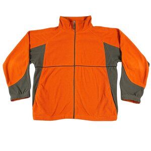 Vintage EXPEDITIONS By Wrangler Men's Fleece Full Zip Up Jacket Orange Gray XL